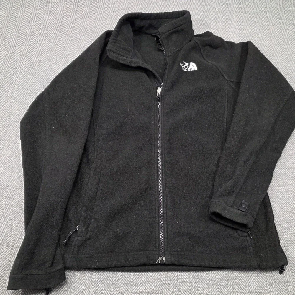 The North Face Mens‎ Full Zip Fleece Jacket Black Mock Neck M T495+T895